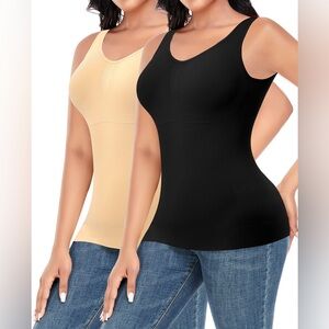 Spanx Set of Two Size Large Shapewear Thinstincts Tanks in Nude and Black NWT